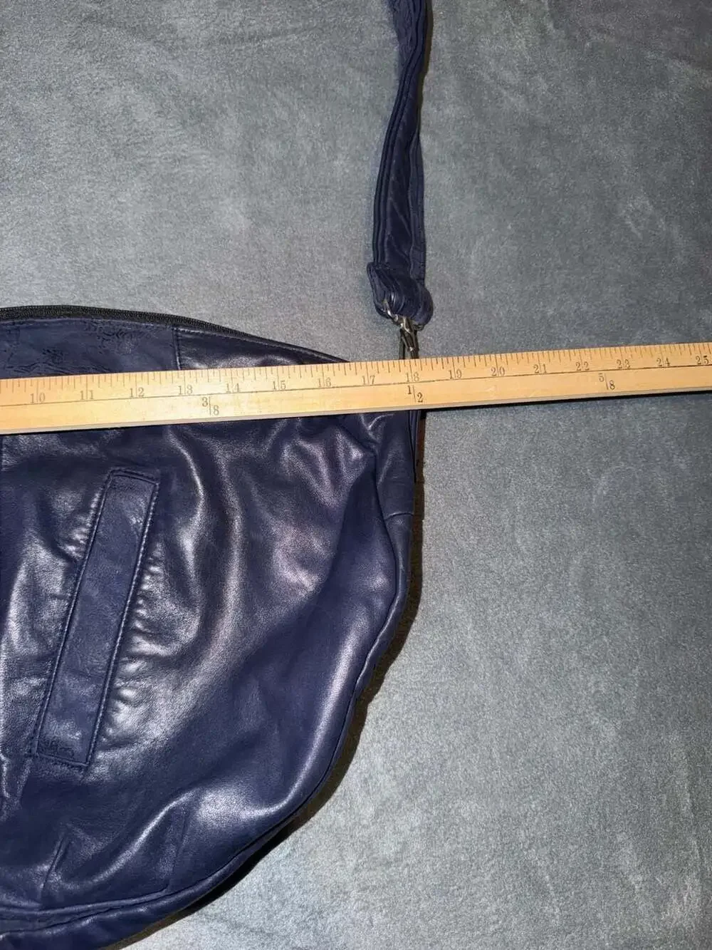 Hoakon Helga Blue Leather Hobo Shoulder Crossbody Bag